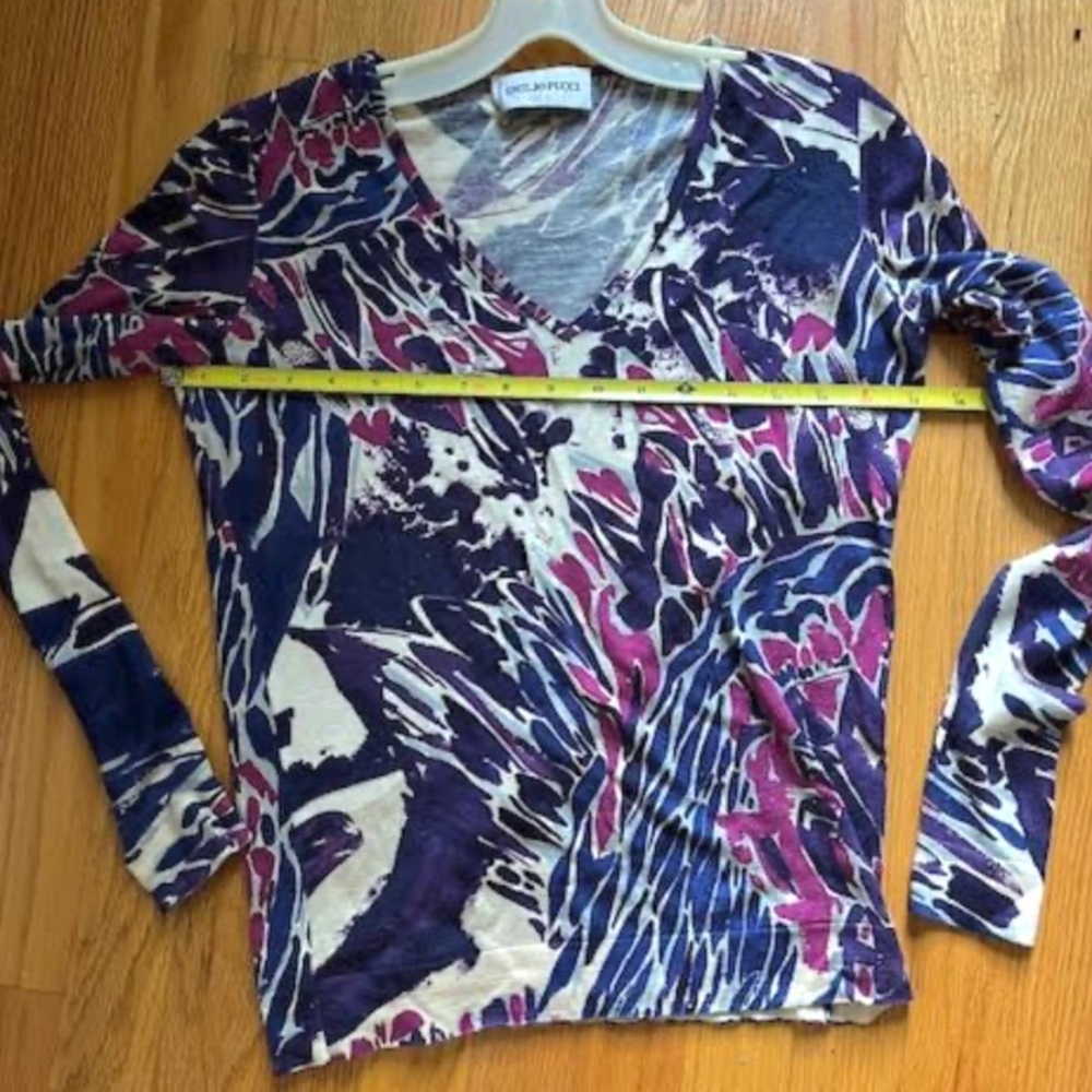 Emilio Pucci Abstract Print Multicoloured V Neck … - image 5